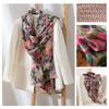 Long Strips of Silk Scarf  High-end Sense Mulberry Silk Scarf  Women's Fresh Small Floral Thin Style  Atmosphere  Big Shawl