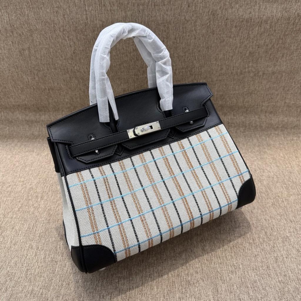 2026 Neue Leder Damen Tasche Canvas Stickerei Kontrastfarbe, Vielseitige Premium Spleißung Umhängetasche