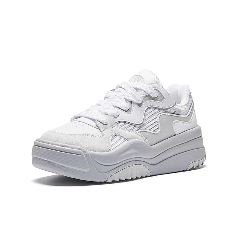 Anta Eggy Shoe 2.0 Height Increasing Lightweight Low top Skateboard Shoes Women's Pure White 122438021-2