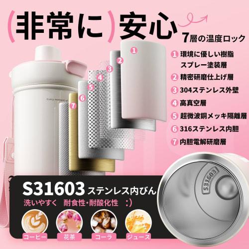 GOOM 600ml Insulated Stainless Steel Water Bottle (31603), 3-Way Design with Straw, Vacuum Insulated, Strap Included, Tea Strainer Included, Leak-Proo