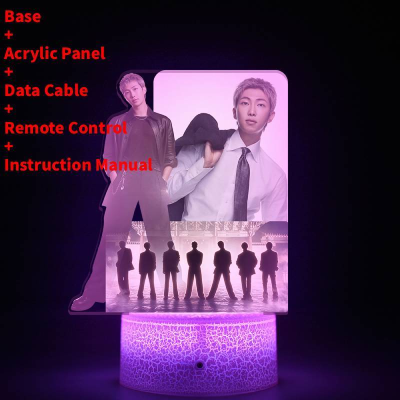 Lumină de noapte LED pentru concertul de revenire al turneului mondial BTS cu telecomandă pentru decorarea camerei și cadou de colecție