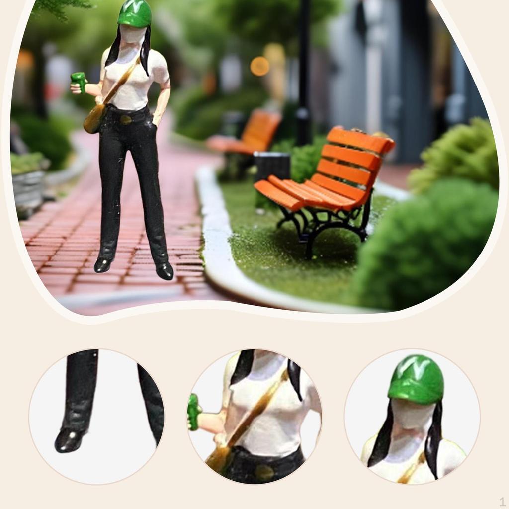 1/64 Female Figure Model Miniature Architectural Piece for Scene Creation