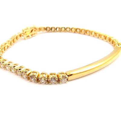 [L4325] - Pulseira banhada a ouro 'Deusa' ouro branco