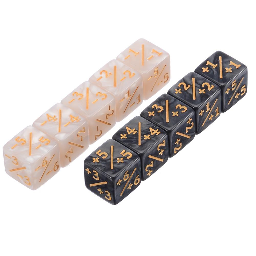 10Pcsset 16Mm D6 +1-1 Dice For Magic The Gathering Game Counting Math Teaching Counters