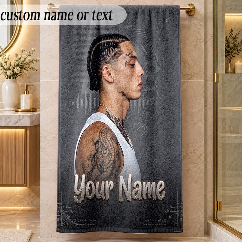 Beach TowelCentral Cee Custom Name Text Personalized Soft Towel for Beach Pool Indoor Home Decor Gift