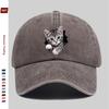 Pc Cute Gray Tabby Kitten Peeking Through Hole BlueEyed Print Baseball Cap with Pet Cat Print Trucker Hat Comfortable Lightw