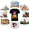 Cyber Style Purple Hair Cool Girl Print Crop Top Trendy Street Style Navel-exposed Bottoming Shirt Pure cotton T-shirt