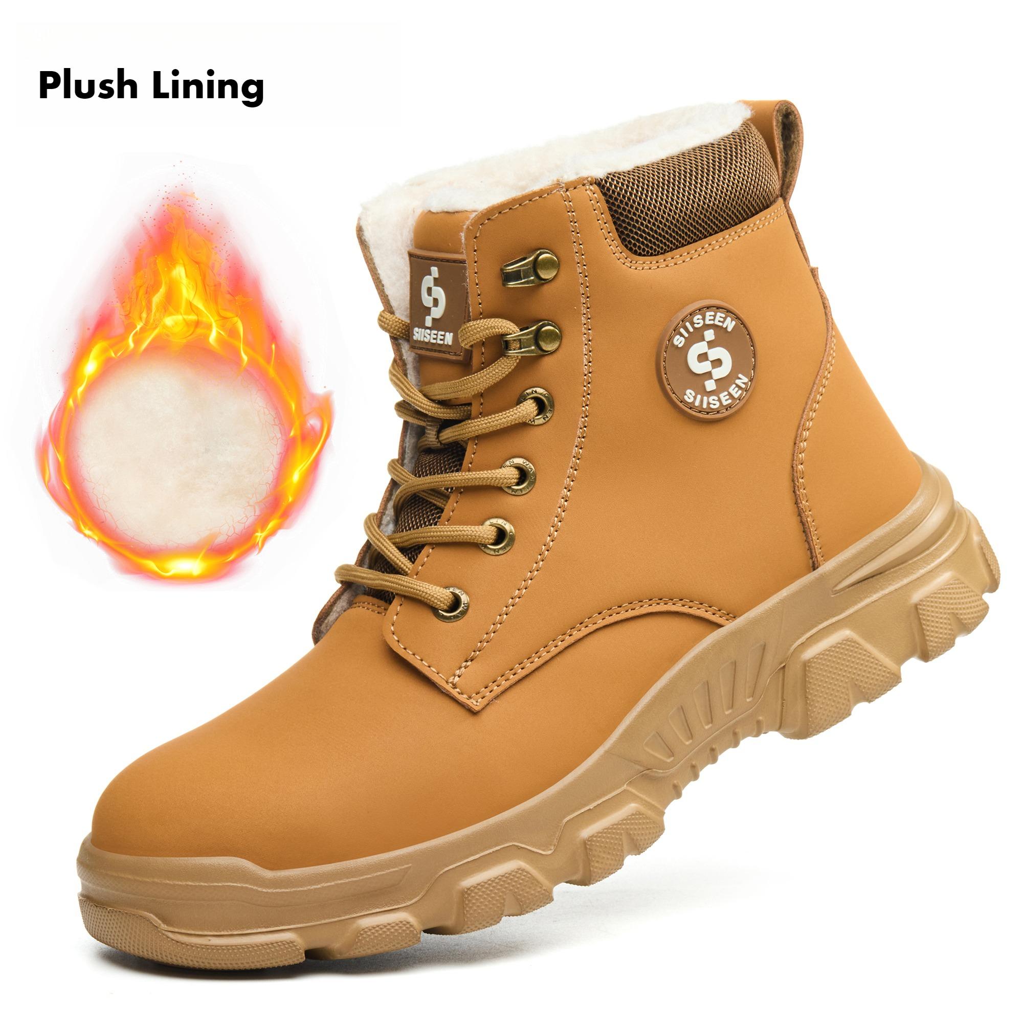 

Steel Toe Shoes for Men Lightweight Anti-smash Steel Toe Sneakers Indestructible Work Boots Construction Safety Shoes 40 жёлтый