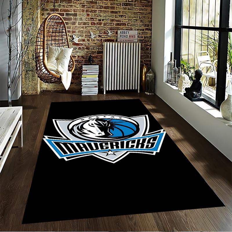 "Black Carpet with Dallas Mavericks Logo Design for Home Decor" Suitable for use as an anti-slip for living room bedroom sofas