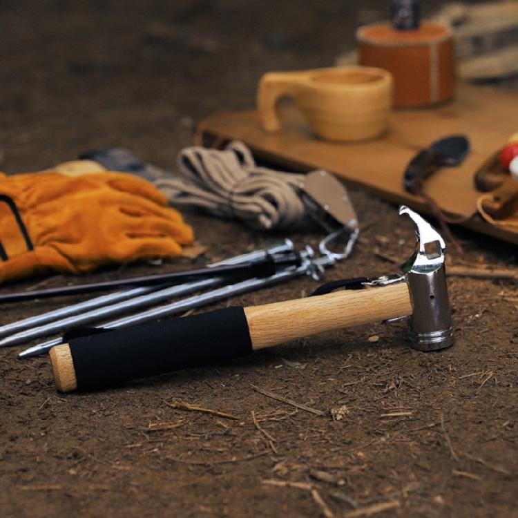 Camping Tent Hammer with Holding Strap, Camping Hammer Camping Mallets Tent Peg Puller, Multifunctional Hammer for Tent