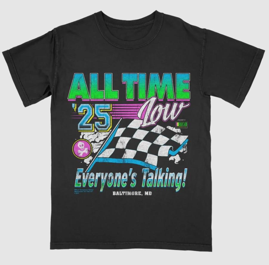 All Time Low Everyone s Talking Racing Tee Size S-5XL DTG Reprint Unisex T-Shirt XXL