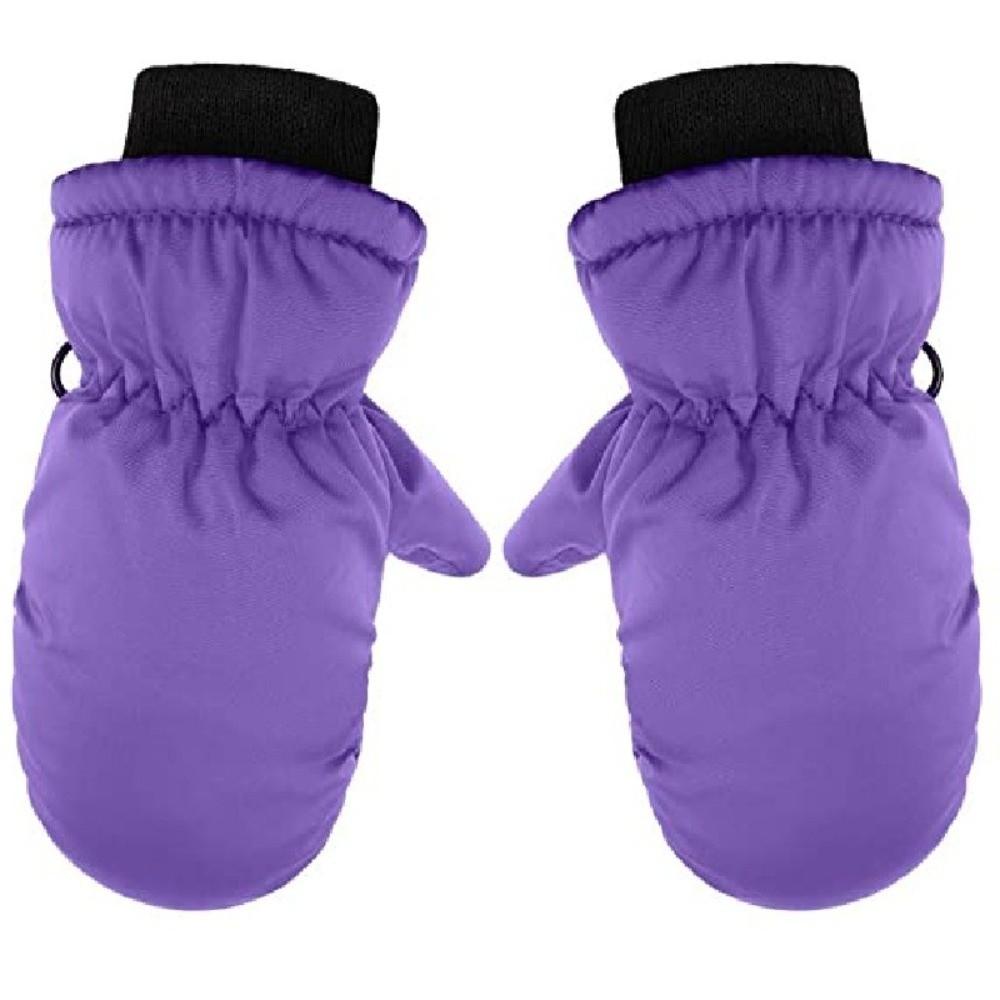 Windproof Plush Ski Mittens Waterproof Thick Children Gloves Outdoor Hand Covers Winter Outdoor