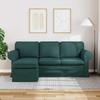 Sofa Dark Green 195 X 138 X 80 Cm Fabric