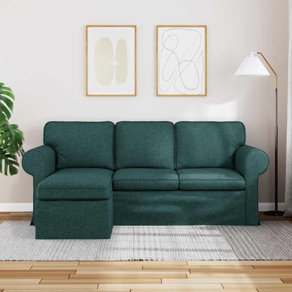 Sofa Dark Green 195 X 138 X 80 Cm Fabric