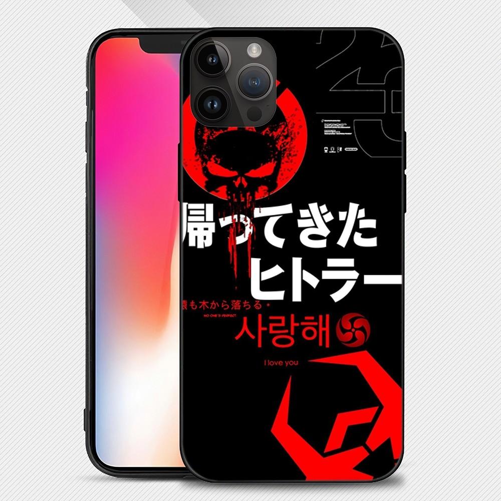 Cyber Style Punks Black Phone Case Iphone15 14 13 12 11 Pro Max Mini X 7 8 Soft Case