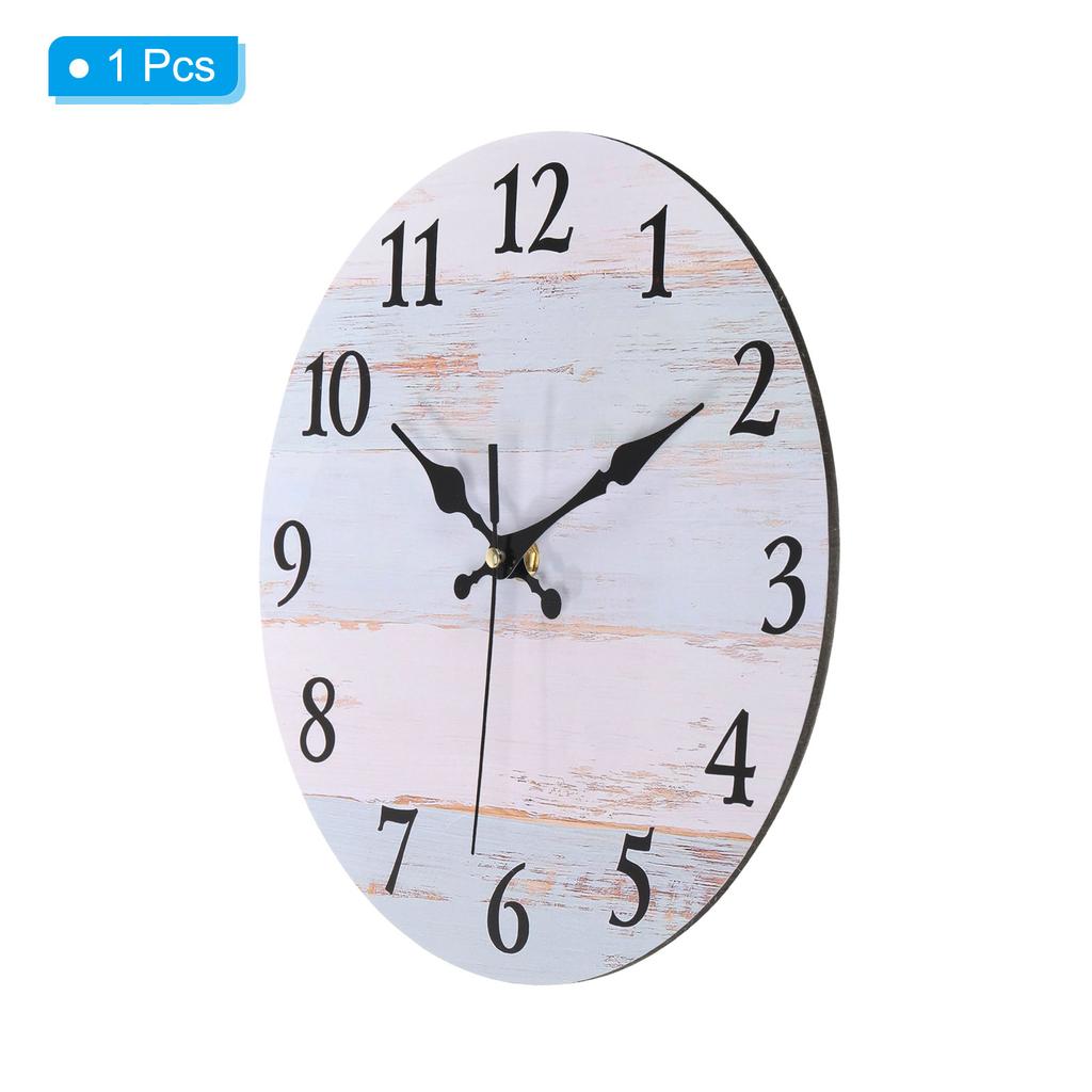 10 Inch Wooden Wall Clock Quartz Silent Non-Ticking Round Wall Clocks Retro Decoration For Home Living Room Bedroom Bathroom