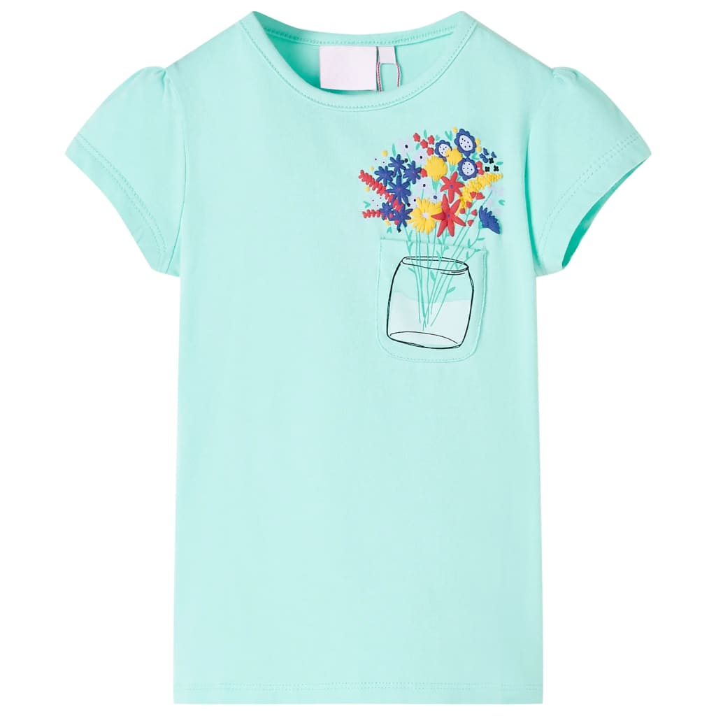 Kids T Shirt Light Mint Green Size 128