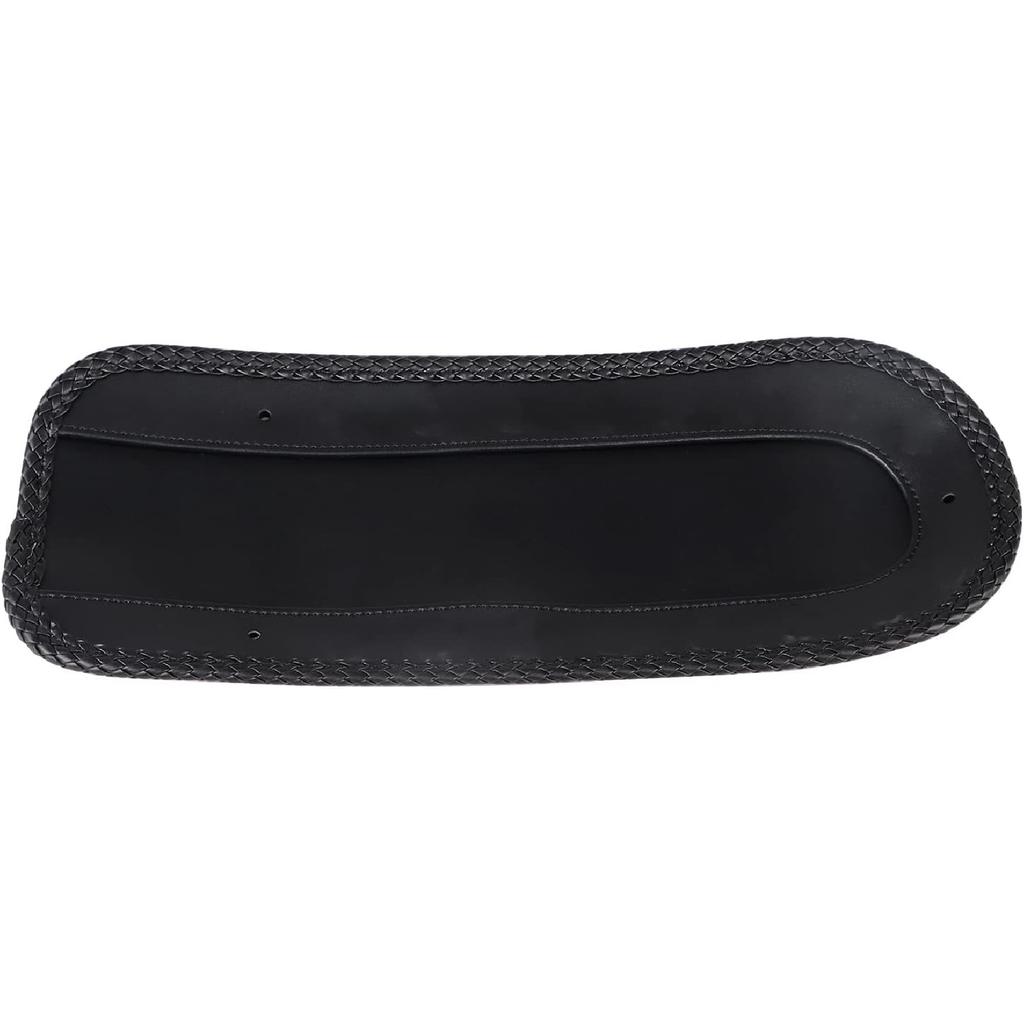 3 Hole Motorcycle Braided Edging PU Leather Rear Fender Bib Solo Seat for Harley Road King FLHR 1994-2023, Black