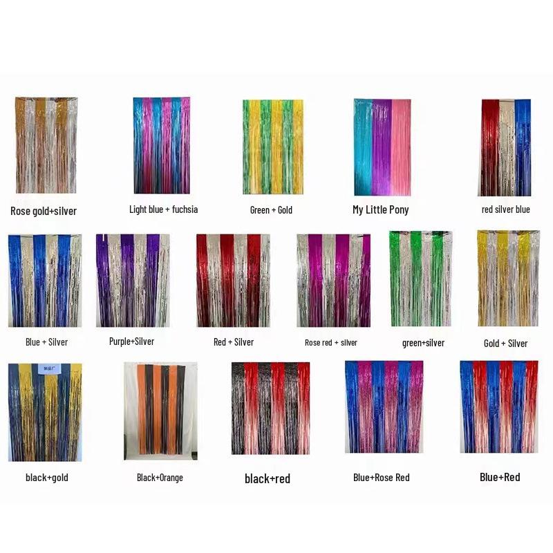 2x1m Children's Party Wedding New Year Laser Rain Silk Door Curtain Decoration