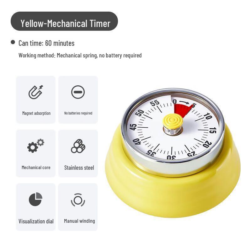 Ice Joy Magnetic Stainless Steel Mechanical Kitchen Timer