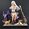Anime Gray Witch Girl Figure Pvc Abs Material With Scene Base Boxed Collectible Model Desktop Decoration Ornament Gift For Anime