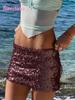 2025 European & American Sequin Chocolate Bodycon Skirt – Slimming, Fashionable, Sexy, Hip-Hugging Short Skirt