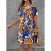 Women Dress Print Design Sense Pattern 2025 New Summer Elegant Women A-Line Dress Casual Short Sleeve Street Style Mini Dress
