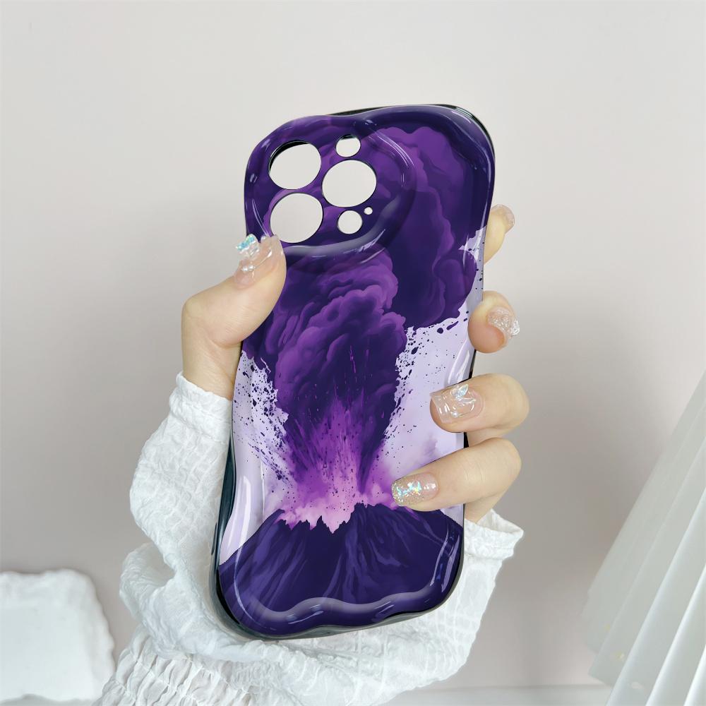 Cartoon Pattern Cream Texture Casing Wavy Edge Soft Silicone Cover Phone Case for IPhone Samsung Huawei Honor Xiaomi Redmi Infinix Tecno