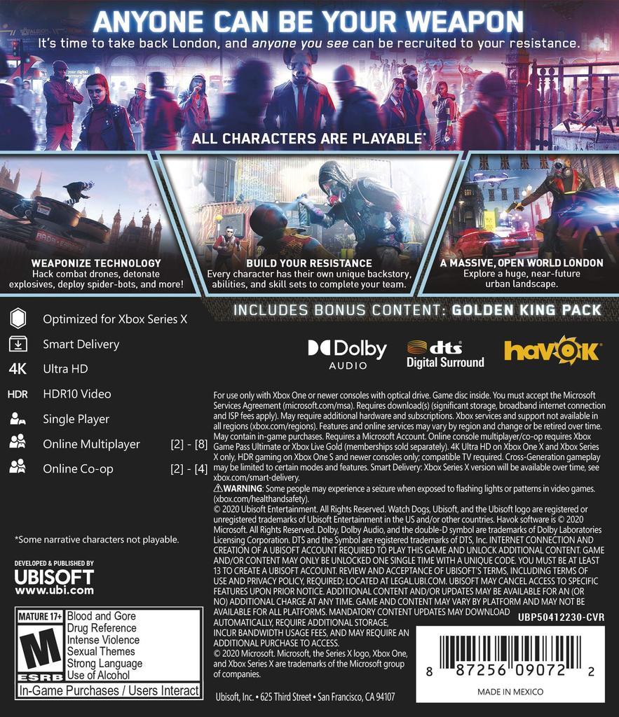 Watch Dogs Legion American Xbox One (North Import) -