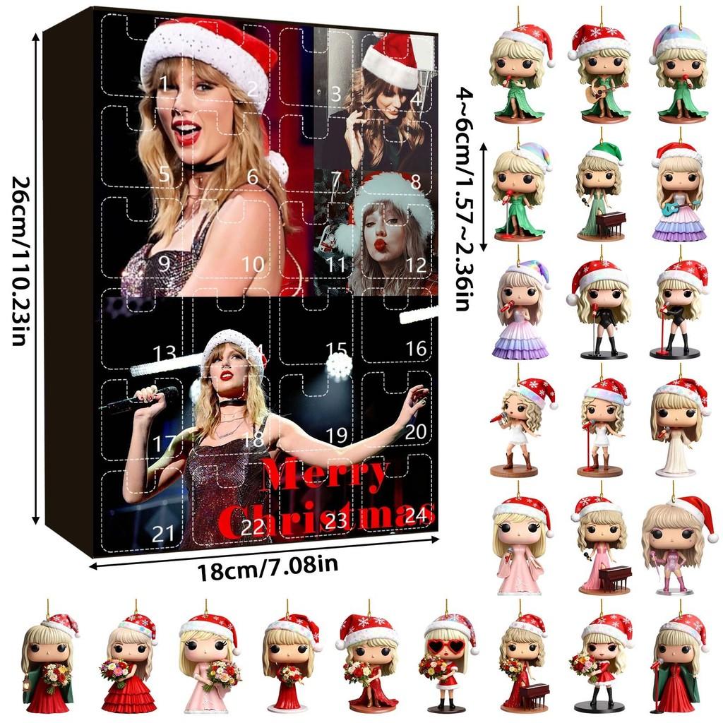 

Taylor Swift Holiday Acrylic Ornament Collection With 24 Items For Christmas Party Decorations Style A