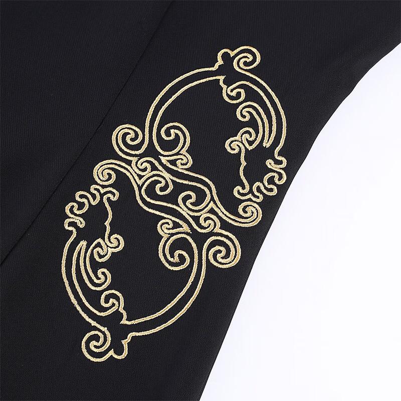 Elegant Black Qipao Style Professional Dress