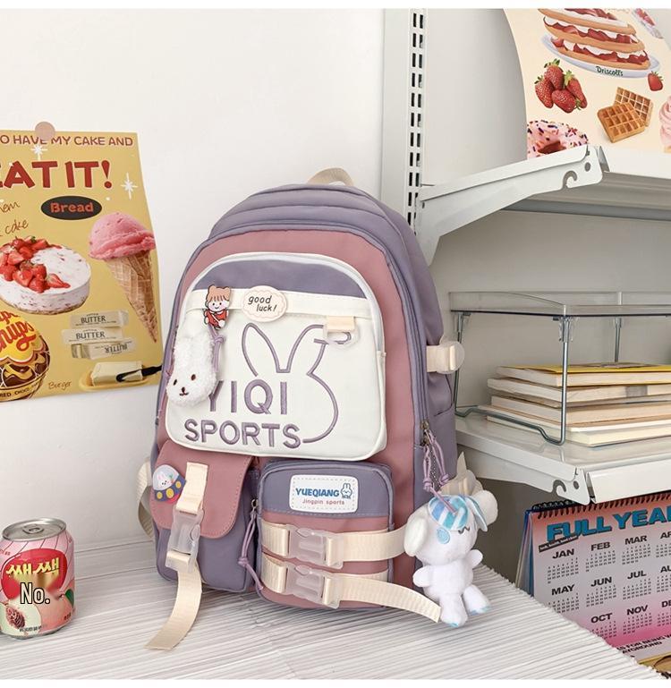 2025 Student Casual Color Block Backpack - Autumn/Winter Japanese Niche Design