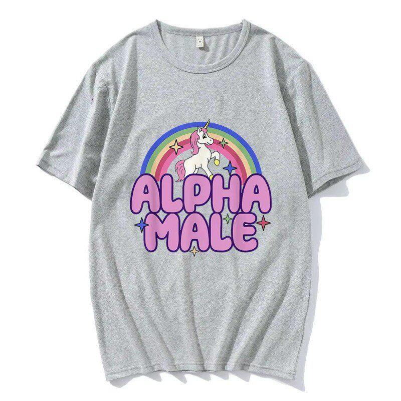Funny Meme Unicorn Rainbow Graphic Print Tshirt Unisex Women Harajuku Pop Fashion Cotton Summer New Tee Loose Casual Oversized Top