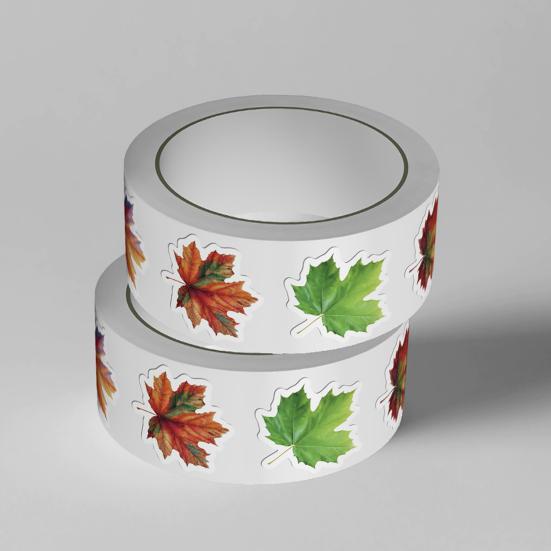 500 Pcs Fall Maple Leaves Stickers Self Adhesive Label Stickers Roll Autumn Leaves Decals for Thanksgiving Harvest Envelope Journal Scrapbook Decor