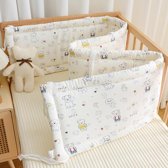 Universal Crib Bumper Soft Crib Side Guard Breathable Cotton Padding for Baby Crib Playpen Side Bed Protection Safe Crib Liner for Boys Girls