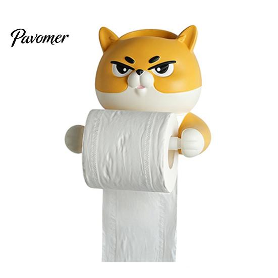 Purpose Paper Towel Holder Holder, with Top Phone Cartoon Install Design, Waterproof Moisture-Proof Wall Mounted Bathroom Accessory Roll Stand