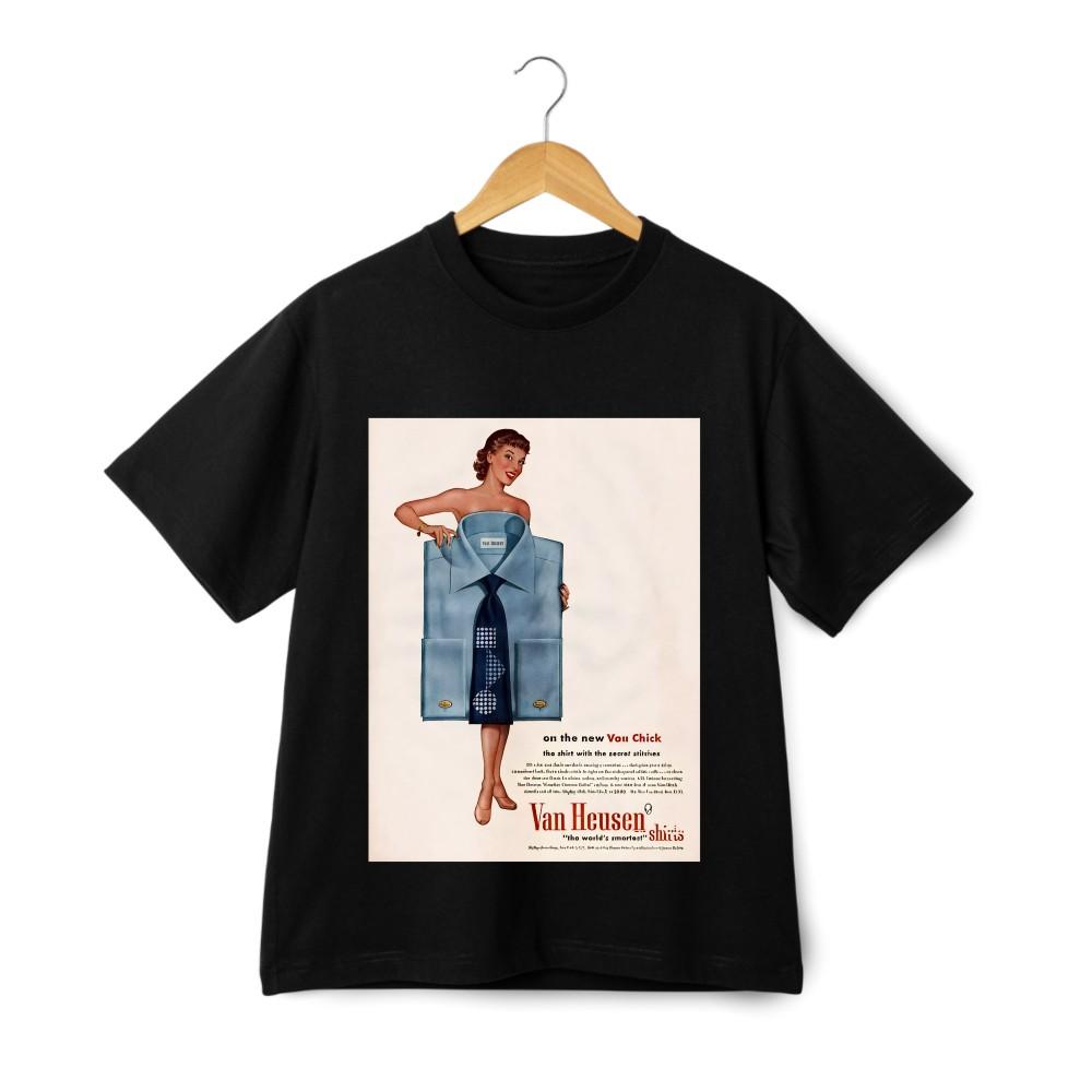 

Vintage Van Heusen Shirt Printed Tee, American Nostalgic Style Short-sleeve Top M