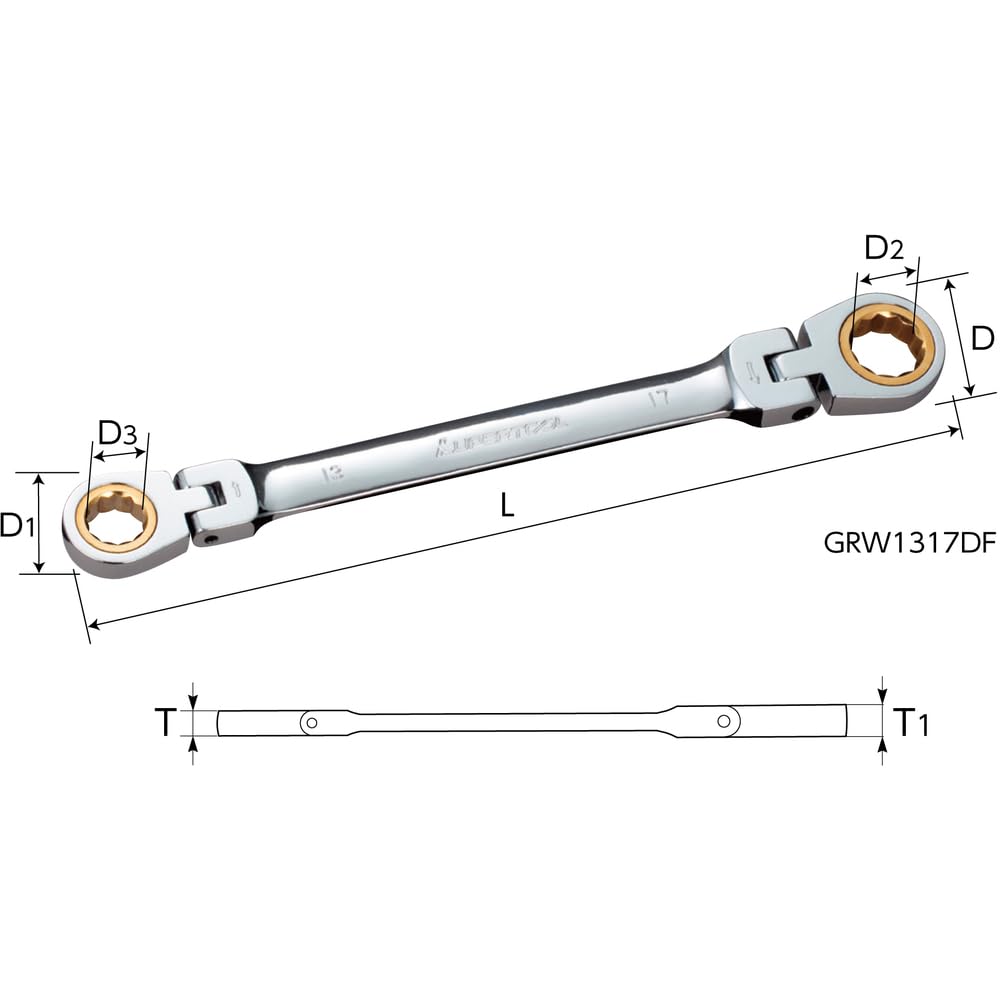 Super Gear Wrench (Double Flex Type) GRW1719DF