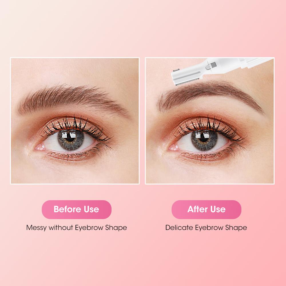 Rechargeable Electric Eyebrow Trimmer Pencil Face Hair Remover for Women Dual Sides Useable Automatic Eyebrow Shavers