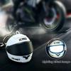 Realistic Light-up Helmet Keychain Cool Helmet Bag Charm  Key/Backpack Decor