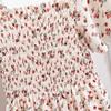 Moda Estiva Abito Casual a Maniche Corte da Donna Vita Elastica Stampato Floreale A-line Abito Midi Abito in Chiffon da Donna