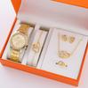 5Pcsset New Popular High-End Fashion Diamond-Encrusted Women'S Watch Small Fresh Retro Simple Watch Women'S Bracelet Set