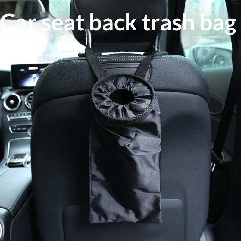 Portable Car Hanging Trash Bin Oxford Cloth Seat Back Garbage Storage Container for Car Outdoor Camping Use