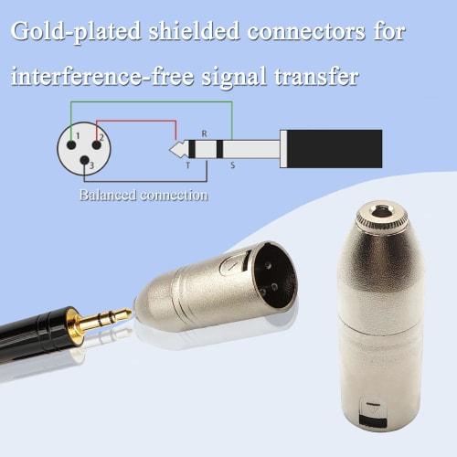 Voluty Tek 3.5mm Female to XLR Male Adapter, 1/8" to 3-Pin XLR Male Connector for Speakers, Mixers, and Studios (Set of 2)