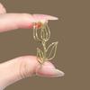 Brooch Hollow Tulip Design Anti-Wear Lapel Pin Sweaters Collars Hats Bags Coats Scarves Badge Versatile Accessory