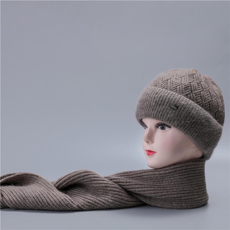 Old Man Hat Female Grandma Winter Rabbit Wool Knitted Warm Mother Velvet Cold Old Lady Hat