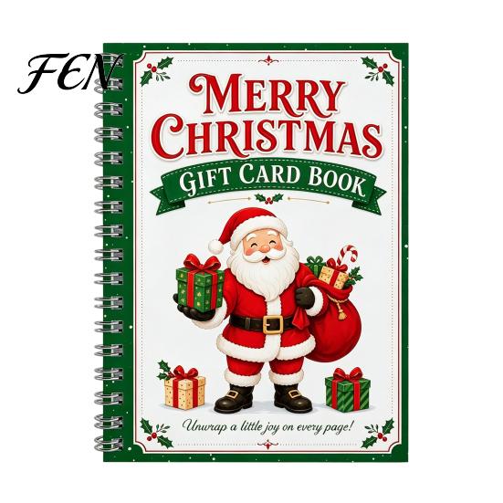 Álbum de Tarjetas Decorativo para Fiestas, Portatarjetas Regalo Feliz Navidad, Folleto Portador Único Espiralado DIY, Regalos de Navidad para Familia, Amigos, Celebraciones