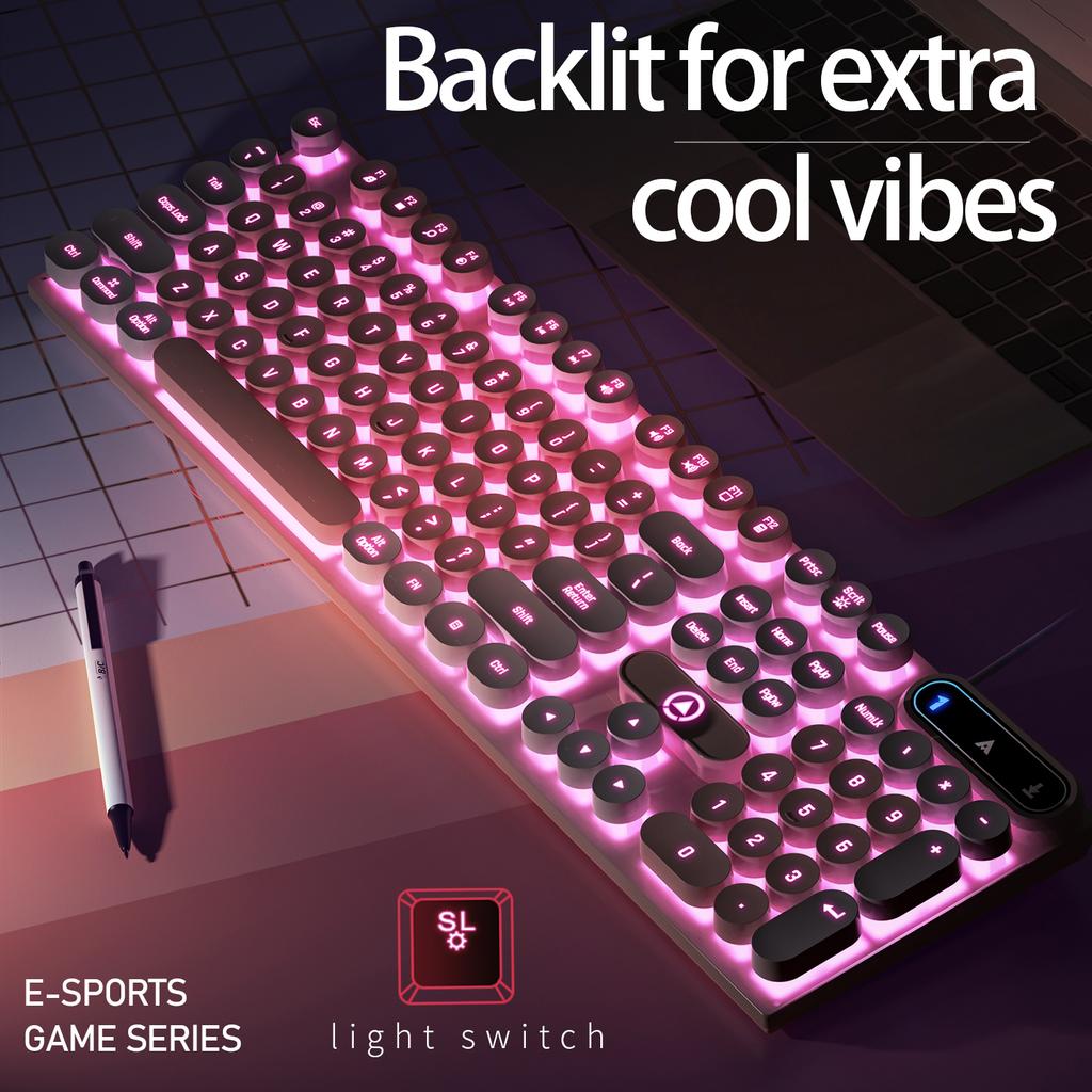 USB Wired Gaming Keyboard, 104 Keys Compatible with Windows Laptop/Computer/PC, Ergonomic Design, Office & Gaming Accessories