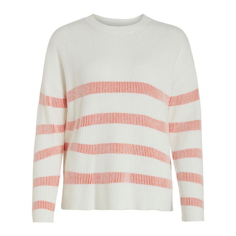 Pull à rayures cotelé col rond Femme VILA