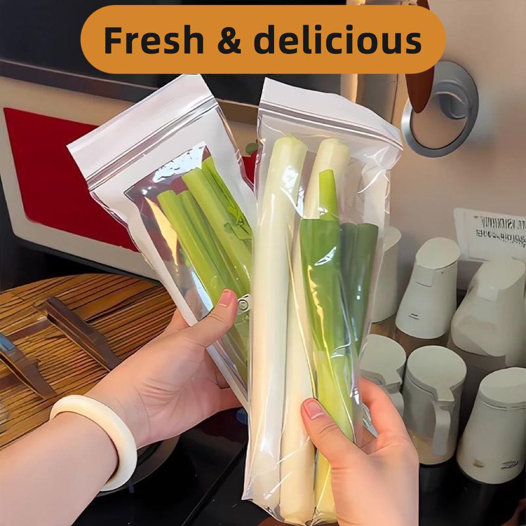 50/15Pcs Long Strip Food Sealing Bags Thickened Food Fresh-keeping Storage Bag Reusable Refrigerator Packaging Organizer Bags